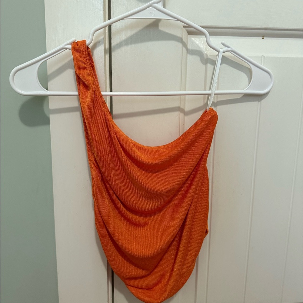 Orange One-Shoulder Top